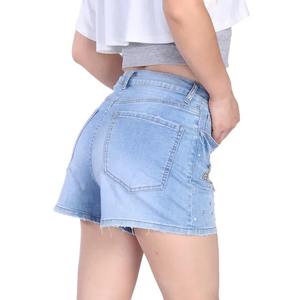 Hot Sale Ripped Jeans Shorts European Style Rhinestone Denim Shorts Women's Fashion Summer New High Waist Slim Hot Pants - Product Image 5