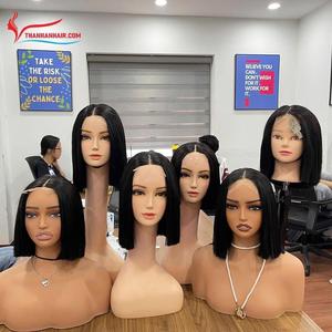 2X4 2X6 Fermeture Perruques Couleur Foncé pour Femme Noire Os Fermeture Droite Bob Perruques Cheveux Humains Os Droite Perruque 100% CHEVEUX HUMAINS - Product Image 5