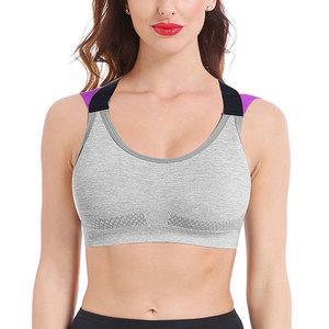 Wholesale Breathable Front Logo Women Sports Bra Yoga Cross <b>Back</b> Fitness <b>Padded</b> Customized Gym Sportswear Running Bra Deep - Product Image 5