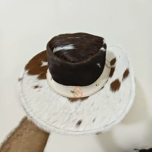 หมวกหนังสไตล์ตะวันตกสำหรับผู้ชาย หมวกหนังวัวแท้แบบใหม่ สไตล์คนขับรถบรรทุก สำหรับงานเทศกาลคาวบอย - Product Image 4