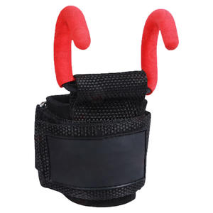 Logotipo personalizado de calidad superior y ganchos de barra de levantamiento de pesas antideslizantes de color Gancho de metal de seguridad de fitness de neopreno con alta calidad - Product Image 1