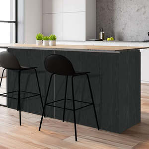 Moderna carta da parati adesiva in legno nero 10m X 45cm ignifuga impermeabile cucina geometrica antistatica soggiorno camera da letto - Product Image 3