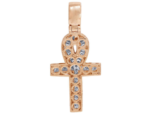 Pendentif Croix Ankh Moissanite Glacé Argent Sterling 925 Plaqué Rhodium Clarté VVS1-VVS2 Bijoux Hip Hop Chrétien pour Hommes Femmes - Product Image 3