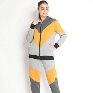 Survêtement à fermeture éclair pour femme pour Gym Fitness extensible respirant deux pièces Jogging costume veste à fermeture éclair complète hauts courts taille 6XL - Product Image 2