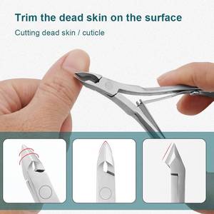 Ensembles de tondeuse à manucure professionnelle outils de pince à cuticules ongles en acier inoxydable peau morte enlèvement des cuticules pince à ongles et ensemble de poussoir - Product Image 6