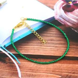 3mm Green <b>Onyx</b> Faceted Round Gemstone Beads Dainty <b>Bracelet</b> for Women Natural Stone Adjustable Healing Crystal <b>Bracelets</b> Gift - Product Image 5