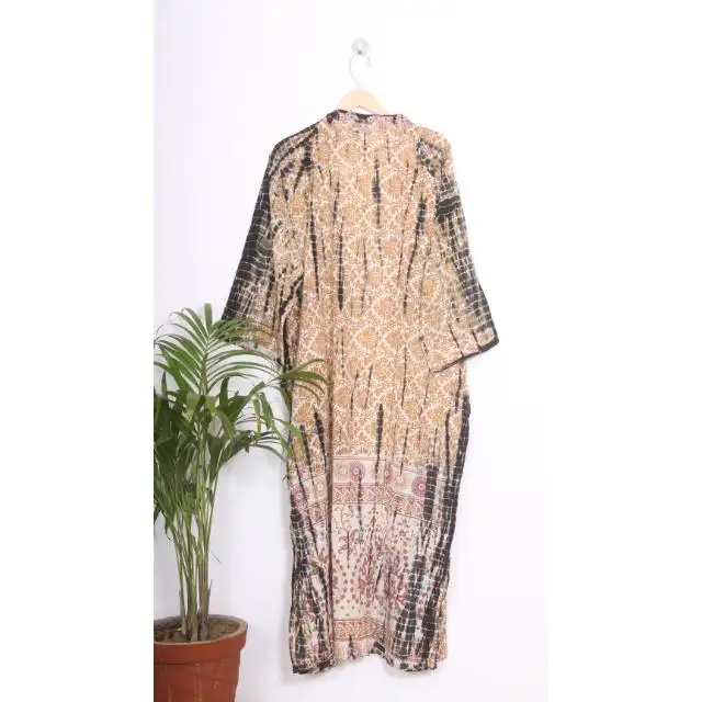 Phụ Nữ Mặc Quần Áo Gown Phụ Nữ Kimono Tie Dye Kimono Áo Choàng 100% Cotton Tie Dye Kimono Mềm Mại Và Comforthowerable Kimono Chuẩn bị Sẵn Sàng