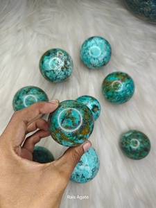 Esferas de Piedra Turquesa Africana Natural, Bolas de Cristal Curativas, Talladas y Grabadas, Marca Rais Agate, para Meditación, Tema del Amor - Product Image 2