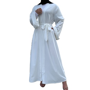 Alta calidad musulmán islámico Burqa frente abierto abaya vestido de mujer color sólido Casual moda de talla grande Abaya de mujer - Product Image 6