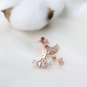Clear Zircon Stone Pear Shape Two Earring Design Trendy Dainty Turkish Venta al por mayor Handcrafted 925 Sterling Jewelry - Product Image 2