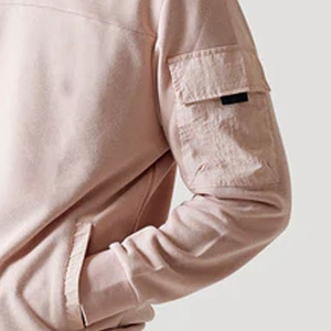Jersey 100% algodón polar con capucha bolsillo en el brazo para hombres Jersey holgado con cuello con capucha sudadera de peso pesado para invierno - Product Image 5
