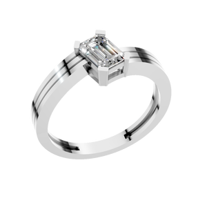 Anillo de Compromiso de Moissanita con Corte Esmeralda, Oro Sólido de 14K, Engaste de Garra, Diseño Solitario, Anillo de Regalo de Boda para Mujer, Joyería al por Mayor - Product Image 1