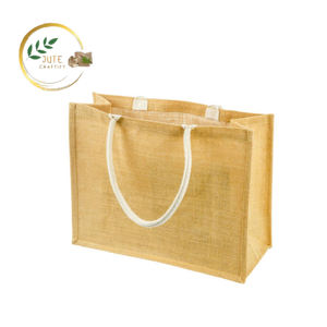 Sac fourre-tout en jute imprimé personnalisé écologique avec poignée en coton réutilisable Textiles personnalisés couleur et taille personnalisées de haute qualité - Product Image 2