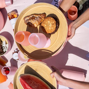 Décoration d'intérieur en bambou enroulé pour cupcake snack servant des fruits biodégradables naturels faits à la main plateaux filés - Product Image 6