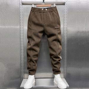 Nuevo diseño, pantalones de chándal de pierna ancha de gran tamaño, pantalones de chándal holgados de peso pesado en blanco de Color sólido para hombre, pantalones de chándal con dobladillo crudo - Product Image 2