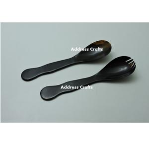 Meilleure vente Outils de service à salade en corne de boeuf naturelle Ensemble de service à salade fait main personnalisé Produits Viking Couverts en matériau organique - Product Image 6