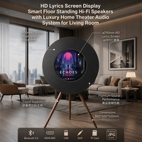 Enceintes sur pied avec affichage de paroles personnalisées et éclairage RGB, système audio Hi-Fi de luxe pour home cinéma