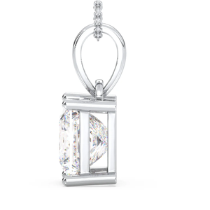Pendentif solitaire en diamant cultivé en laboratoire en forme de princesse de 1.5 carats avec pendentif en or blanc 14 carats pour femmes bijoux - Product Image 3