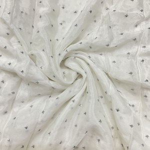 Tela de Georgette de viscosa ligera 100% con bordado Butti Work Telas de lujo de viscosa pura para niños y niñas - Product Image 1