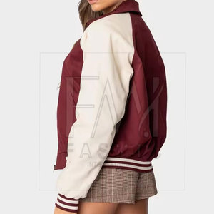 Veste universitaire décontractée à manches longues Bomber Top Tendance Veste universitaire Letterman à motif personnalisé pour dames - Product Image 3