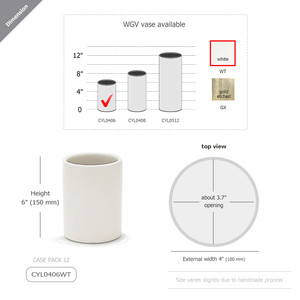 CYL0406WT- เซรามิกทรงกระบอกสีขาว - 4x6 - Product Image 3