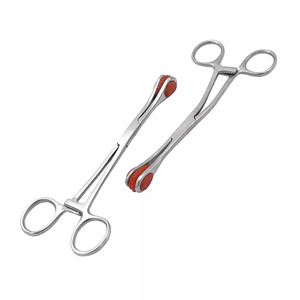 Fórceps para agarrar la lengua joven 6,5 "Instrumentos quirúrgicos rectos y curvos Acero inoxidable CE - Product Image 1