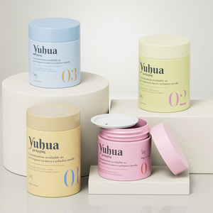 Pots en PET colorés à parois droites de 80-150g, rechargeables, pour soins de la peau, crème pour les yeux, beurre corporel, baume, avec bouchon à vis, en plastique, OEM/ODM - Product Image 3