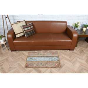 พรมขนาด 1.9x2.8 ฟุต, พรมตุรกี, พรมเปอร์เซียขนสัตว์สีน้ำตาลวินเทจ - Product Image 2
