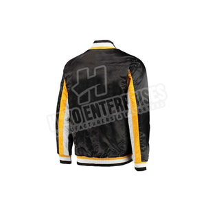 Veste universitaire en satin à logo personnalisé pour hommes, 100% polyester/coton, vestes d'hiver en satin de soie pour hommes - Product Image 3