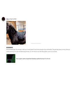 Nueva almohadilla de silla de montar inglesa de cuero y gamuza negra, tamaño 15 a 16 pulgadas - Product Image 4