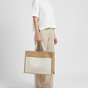 Custom Logo Printed Dyed Shopping Bag <b>Zipper</b> Closure Cotton Handles | Eco Friendly Reusable <b>Tote</b> Grocery Promotional Packaging - Product Image 2