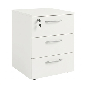 Modern White 3-Drawer File <b>Cabinet</b> MDF <b>Lockable</b> Freestanding Office <b>Storage</b> Home Office Commercial Use - Product Image 1