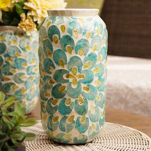 Florero de nácar mejor precio elegante mosaico MOP Capiz Concha jarrones para decoración de habitación - Product Image 4