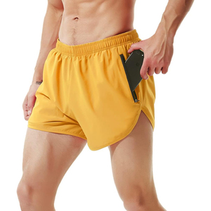 Pantalones Cortos Deportivos OME para Adultos, Color Amarillo, Cintura Elástica, para Playa, Fitness y Running, con Bolsillo - Product Image 1
