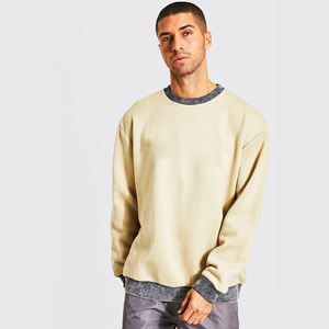 Sudadera de alta calidad con cuello redondo, forro polar de poliéster/algodón de 220g, transpirable, estilo oversize, para gimnasio y ropa urbana para hombre. - Product Image 6