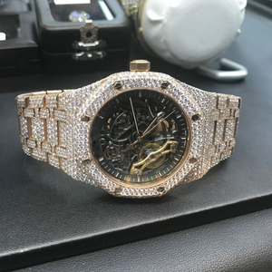 Montre en diamant moissanite de qualité supérieure au prix d'usine, montre en diamant moissanite DEF sertie de pierres, pour unisexe, cadeau de mariage - Product Image 2