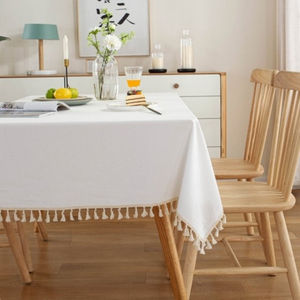 Mantel de lino y algodón con patrón bordado personalizado para eventos, mantel de boda, mantel orgánico de lujo para todos los usos - Product Image 6