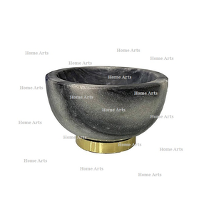 Fabulous Design Marble <b>Food</b> Serving Bowl With Metal Base Round Shape Dry Fruits Serving Bowl By Home Arts - Product Image 4