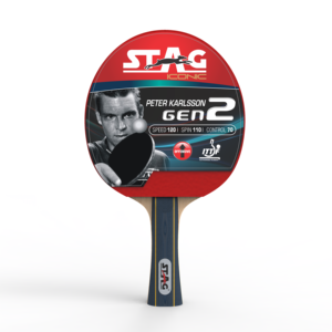 Stag Iconic Peter Karlson Gen 2 Professional Table Tennis Racquet 9-Layer Baseboard Heavy Tip Light Handle Wood Rubber Long - Product Image 3