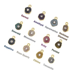 จี้ห้อยคอ Tanzanite ขอบชุบทองพร้อมจี้เพชรเทียมทำด้วยมือทำด้วยมือเครื่องประดับชิ้นเล็กๆสำหรับสร้อยคอ DIY - Product Image 4