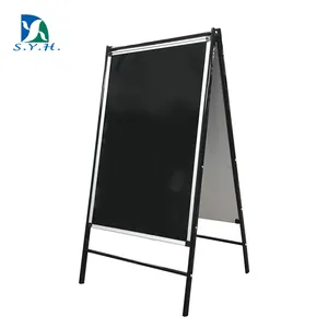 Dubbelzijdig Reclame Outdoor Magnetische Zwarte Raad Metalen Display Stand