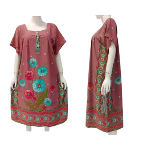 Robe d'été super confortable pour femmes avec boutons à l'avant doux grande taille Daster vêtements de nuit pour un usage quotidien vente en gros - Product Image 6