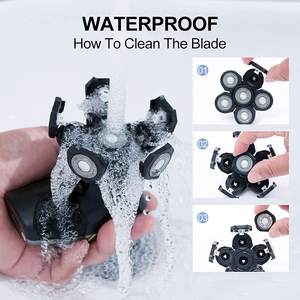 Afeitadora Eléctrica Recargable, Kit de Afeitado para Hombre, Impermeable IPX7, Cortadora de Pelo, Cinco Cuchillas Triples Rotatorias, Lavable - Product Image 3