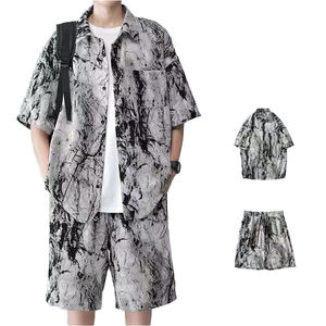 Ensemble deux pièces pour homme, chemise à manches courtes et short décontractés à imprimé hawaïen, personnalisable, respirant pour l'été - Product Image 6