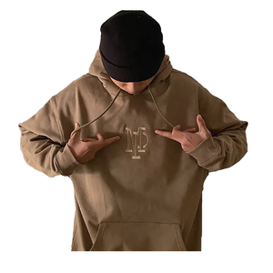 Sudadera con capucha de gran tamaño bordada personalizada, sudaderas con capucha de talla grande para hombre, sudaderas con capucha bordadas de felpa francesa de peso pesado para hombre - Product Image 3