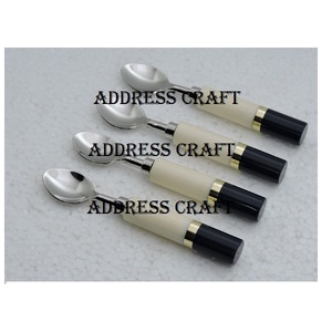 Ensembles de cuillères à dîner à manche en résine marbrée en acier inoxydable, meilleures ventes, ustensiles de cuisine pour la maison pour les mariages et le service des aliments - Product Image 6