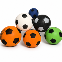 Ballon de football silencieux en mousse PU, taille 5, surface rainurée, toucher doux, faible bruit, logo personnalisé, emballage couleur, directement de l'usine