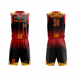 Tenues de basket-ball unisexes de qualité supérieure, respirantes, à séchage rapide, évacuant l'humidité, 100% polyester, personnalisables - Product Image 1