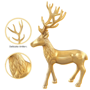 Statue d'art en métal de renne au design moderne fait à la main Figure animale élégante finition dorée ornement de maison parfait pour l'anniversaire - Product Image 3