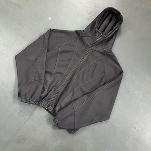 Customize Embroidered <b>Zip</b> <b>up</b> <b>Hoodie</b> Manufacturer <b>Cropped</b> Oversized Heavy Weight <b>Zip</b> <b>up</b> <b>Hoodie</b> - Product Image 6